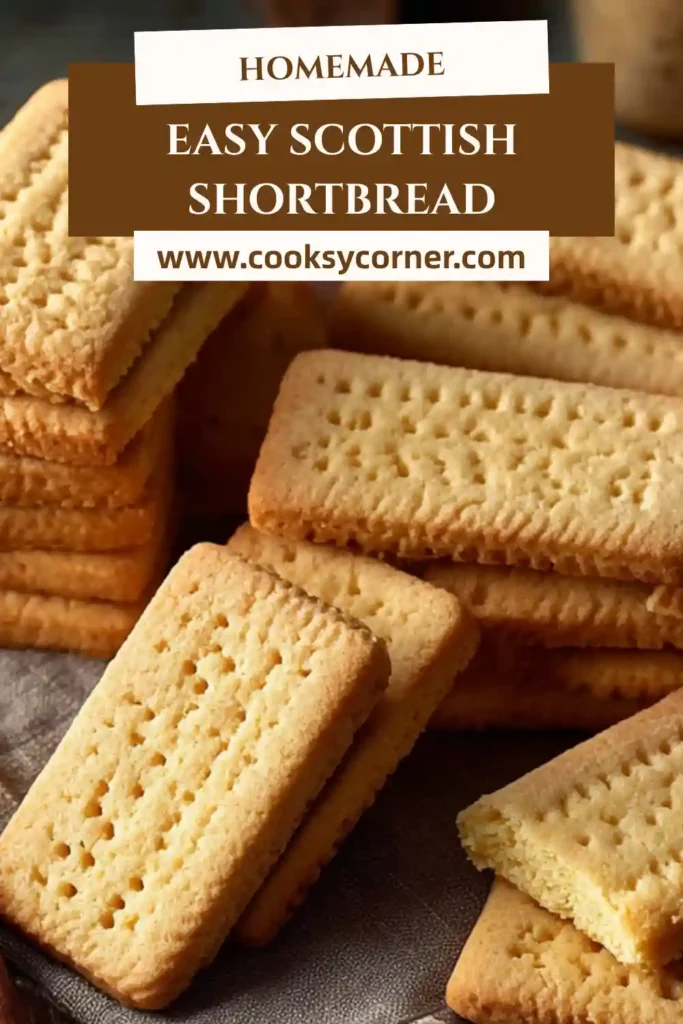Traditional Scottish Shortbread cookies with fork-pricked tops and a tender crumb texture. This easy shortbread recipe creates rich buttery cookies with classic flavor.