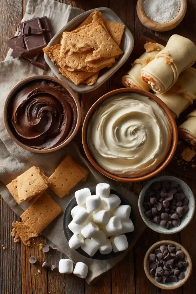 Easy S’mores Crescent Rolls topped with a Nutella drizzle and graham cracker crumbs. A quick family dessert ready in under 20 minutes.