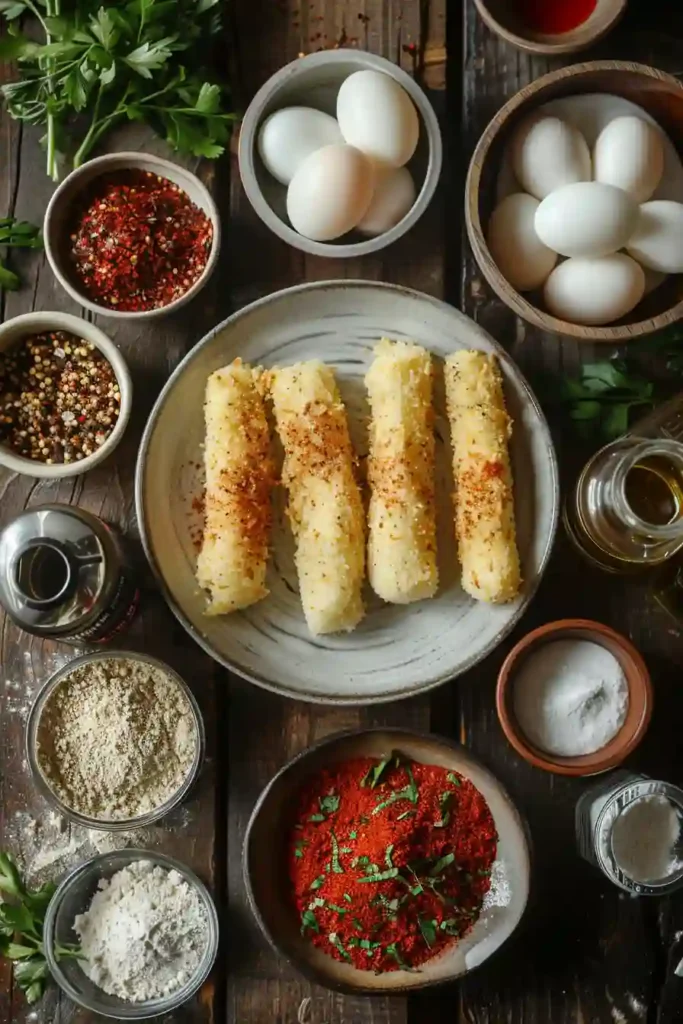 Crunchy mozzarella sticks coated with spicy Nashville seasoning and fried to perfection. Cheesy appetizer recipe served fresh and hot.