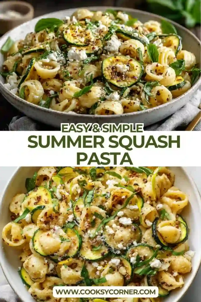 Fresh Summer Squash Pasta served with creamy goat cheese and golden brown butter sauce. A quick vegetarian dinner packed with seasonal ingredients.