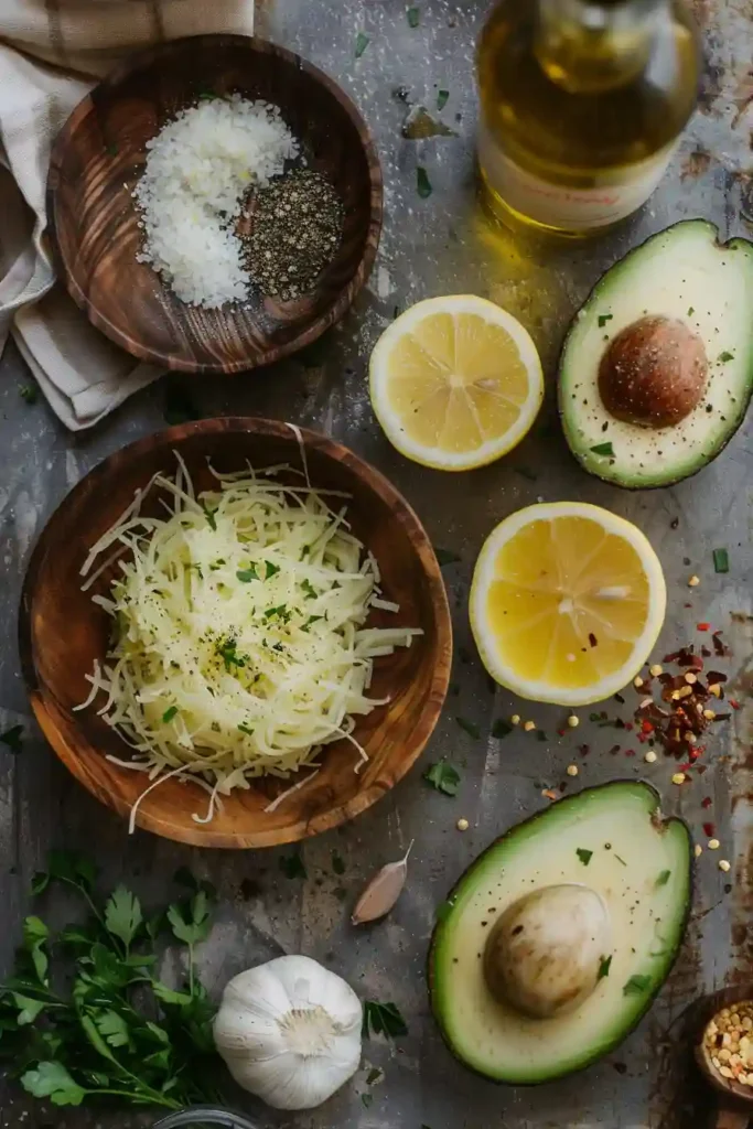 Freshly made Hash Brown Avocado Toast served warm with mashed avocado, lemon seasoning, and crispy shredded potatoes. A simple and flavorful savory breakfast option.