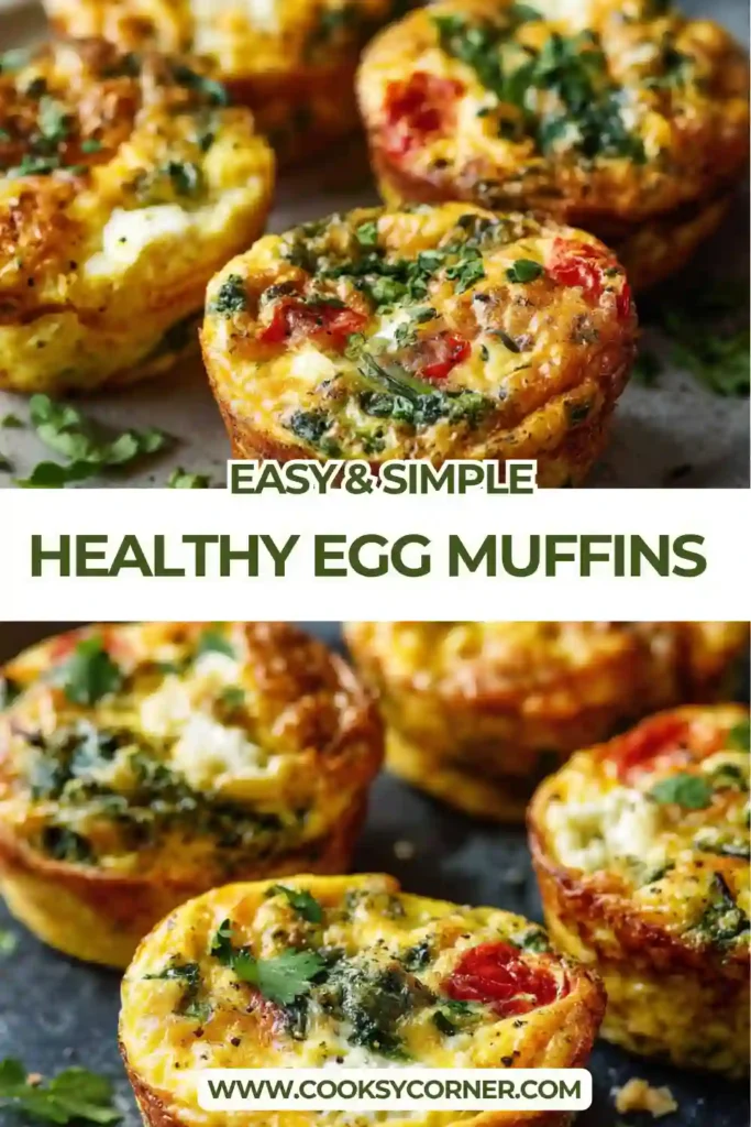 Healthy Egg Muffins served on a white plate with fresh parsley and avocado. These high-protein breakfast muffins are packed with vegetables and feta cheese.