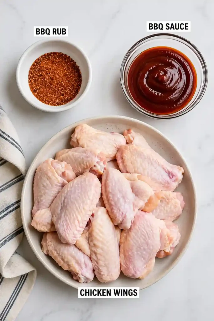 Golden Air Fryer BBQ Chicken Wings glazed with thick barbecue sauce and served hot. This easy recipe creates crispy wings with juicy meat every time.