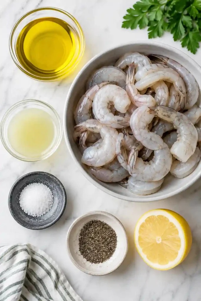 Tender Air Fryer Shrimp cooked until bright pink and served with fresh lemon. A healthy, protein-packed seafood meal ready in minutes.