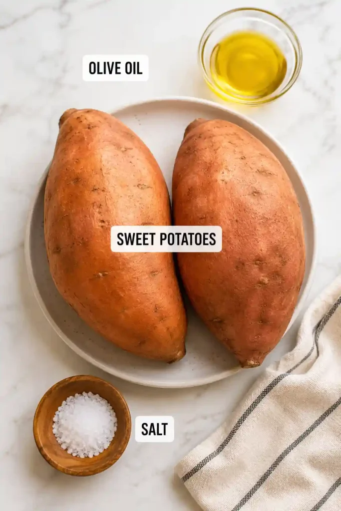 Golden Air Fryer Sweet Potato cooked until caramelized and fork tender. A quick and healthy sweet potato recipe perfect for busy weeknights.