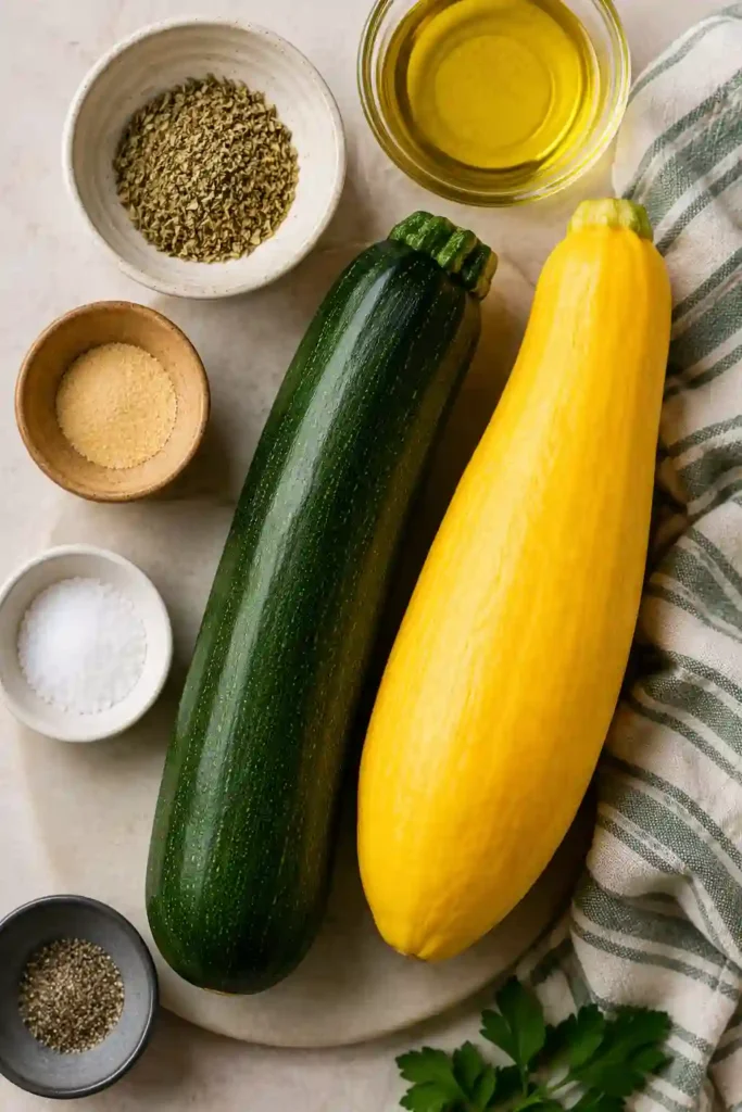 Tender Air Fryer Zucchini and Squash with garlic seasoning and Italian herbs served as a healthy weeknight side dish.
