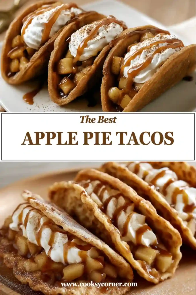 Golden fried dessert tacos coated in cinnamon sugar and stuffed with tender apple pie filling. Served with whipped cream and caramel drizzle for extra indulgence.