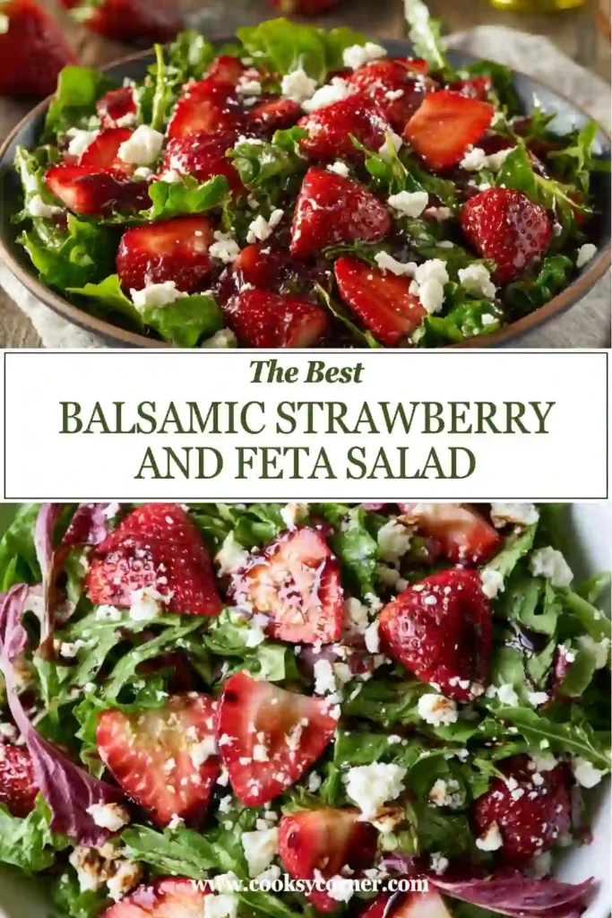Healthy strawberry spinach salad topped with avocado, feta cheese, red onion, and fresh mint. A refreshing balsamic dressing ties together the bright seasonal ingredients.