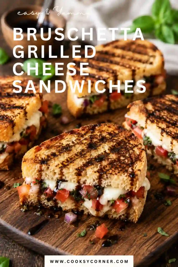 Italian-style grilled cheese sandwiches served warm with balsamic glaze and fresh basil garnish. Crispy, cheesy, and loaded with fresh tomatoes.