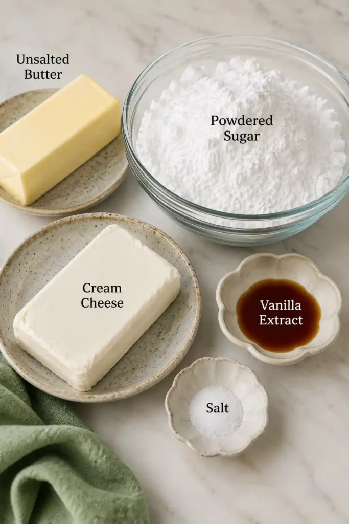 Rich homemade cream cheese icing prepared in a mixing bowl. This easy frosting is perfect for cupcakes, cakes, and dessert bars.