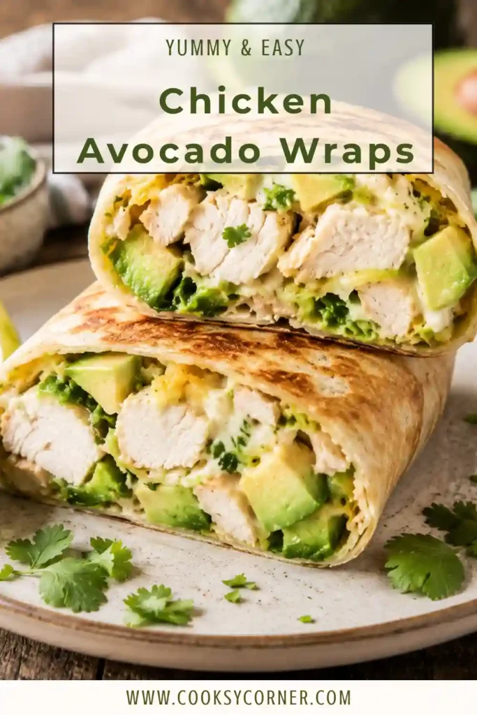 Crispy grilled chicken wraps stuffed with avocado, cheddar cheese, and tender chicken served with salsa and lime wedges.