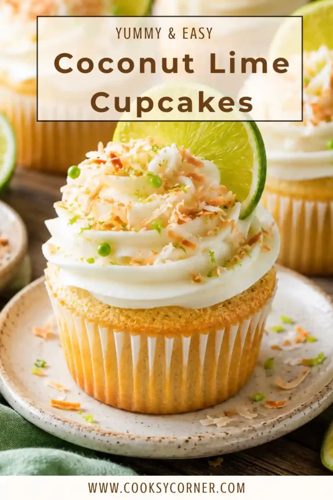 Homemade Coconut Lime Cupcakes decorated with cream cheese frosting and shredded toasted coconut. A bright and flavorful citrus dessert perfect for summer.