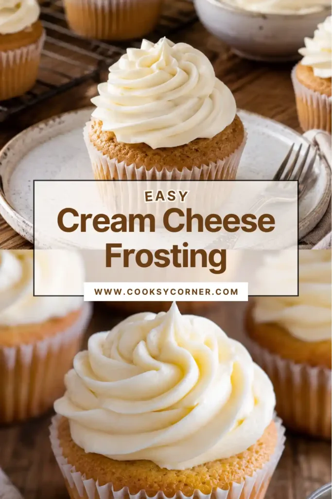 A bowl of creamy homemade Cream Cheese Frosting with a smooth, fluffy texture. This easy frosting recipe is perfect for cakes, cupcakes, and cookies.