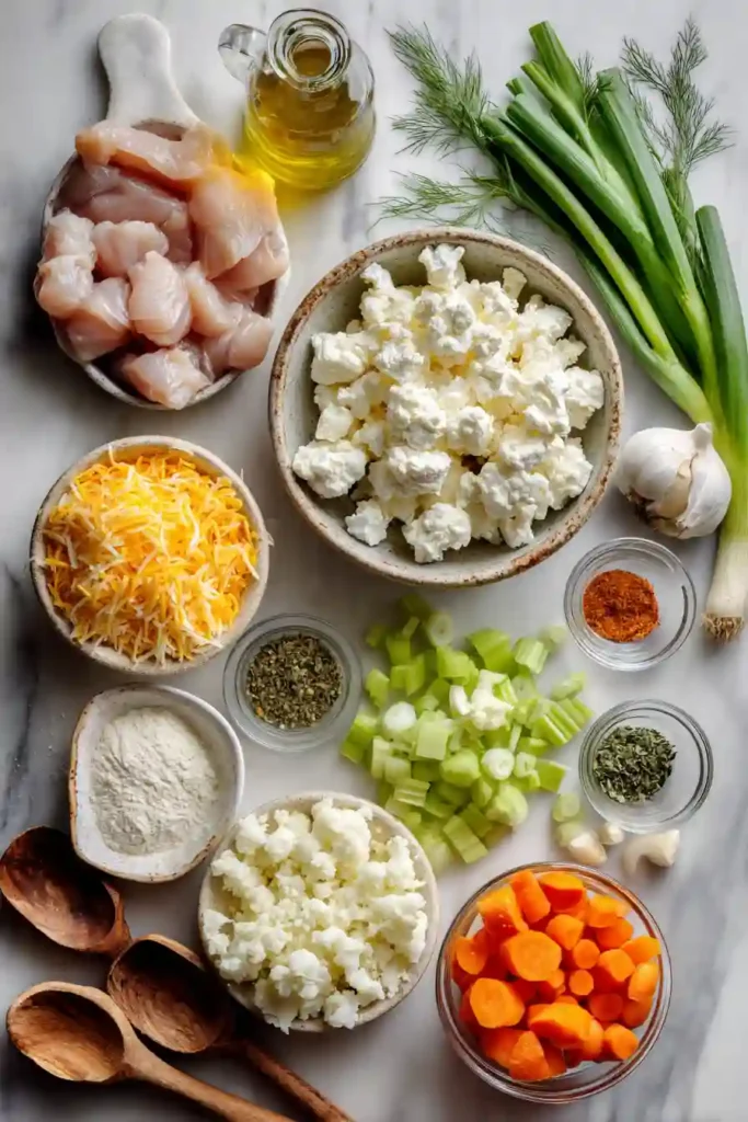 Healthy buffalo chicken casserole served fresh from the baking dish.