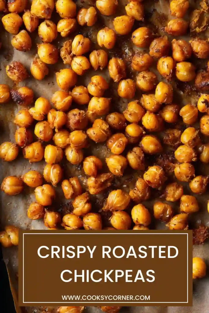 Golden brown roasted chickpeas with spices and olive oil.