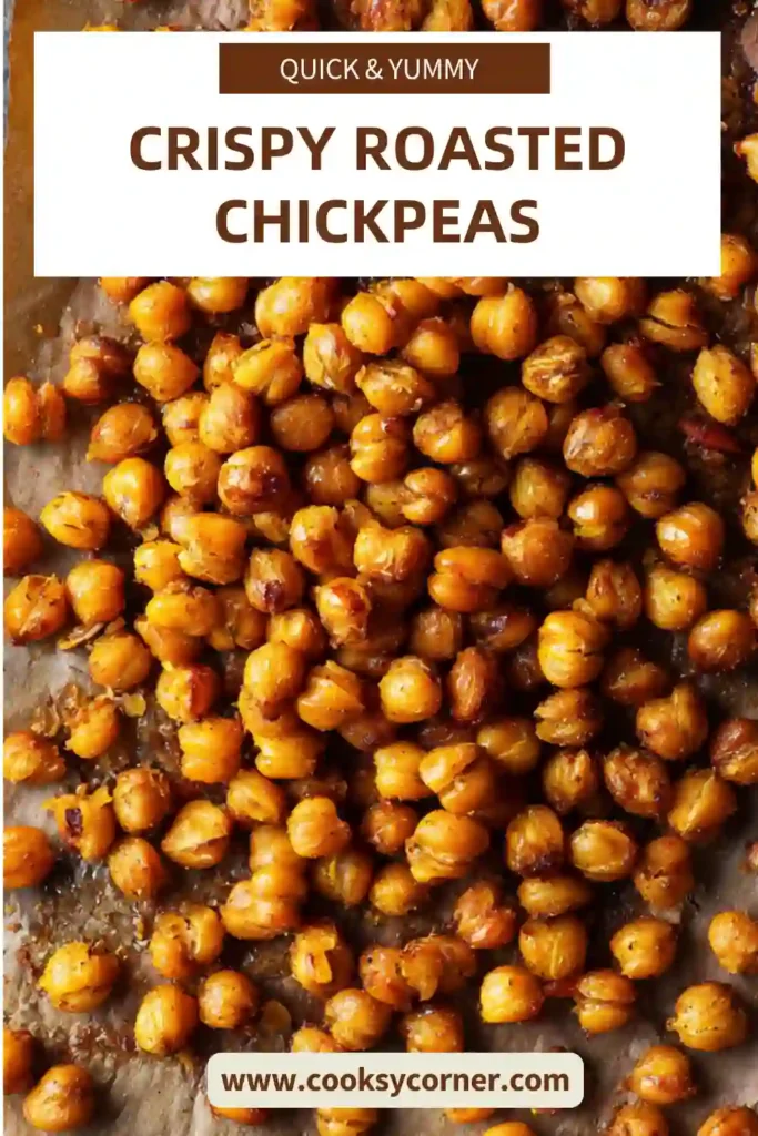 Crunchy oven roasted chickpeas served in a bowl as a healthy snack.
