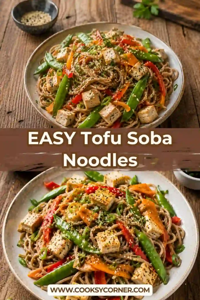Healthy Tofu Soba Noodles served with crisp vegetables and toasted sesame seeds. This vegetarian noodle bowl is fresh, flavorful, and perfect for meal prep.