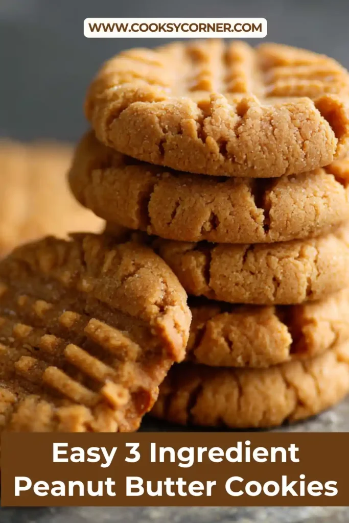 Homemade flourless peanut butter cookies baked until golden brown.