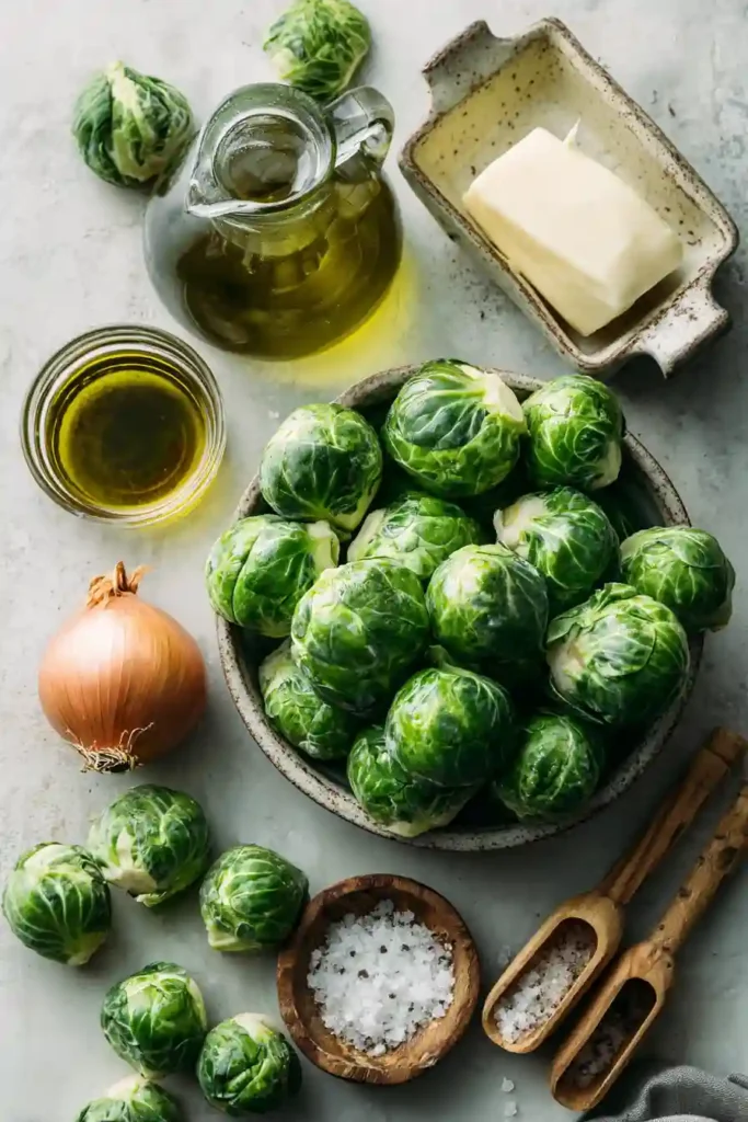 Air Fryer Brussels Sprouts seasoned with olive oil and salt for an easy vegetable side dish.