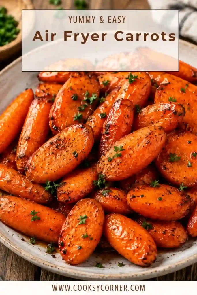 Fresh carrots roasted in the air fryer with honey, butter, and Italian herbs until fork-tender. This healthy side dish is quick, easy, and packed with flavor.