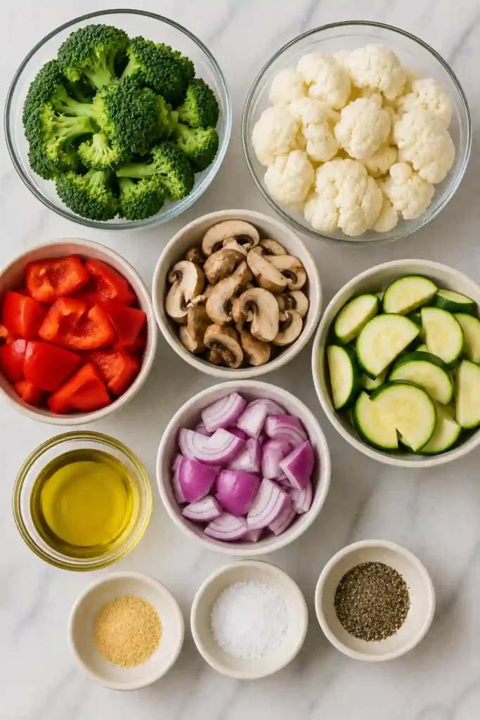 Healthy Air Fryer Vegetables made with fresh vegetables and simple seasonings.