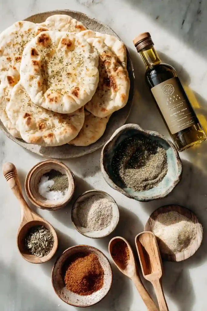 Mediterranean pita chips flavored with traditional za’atar seasoning.