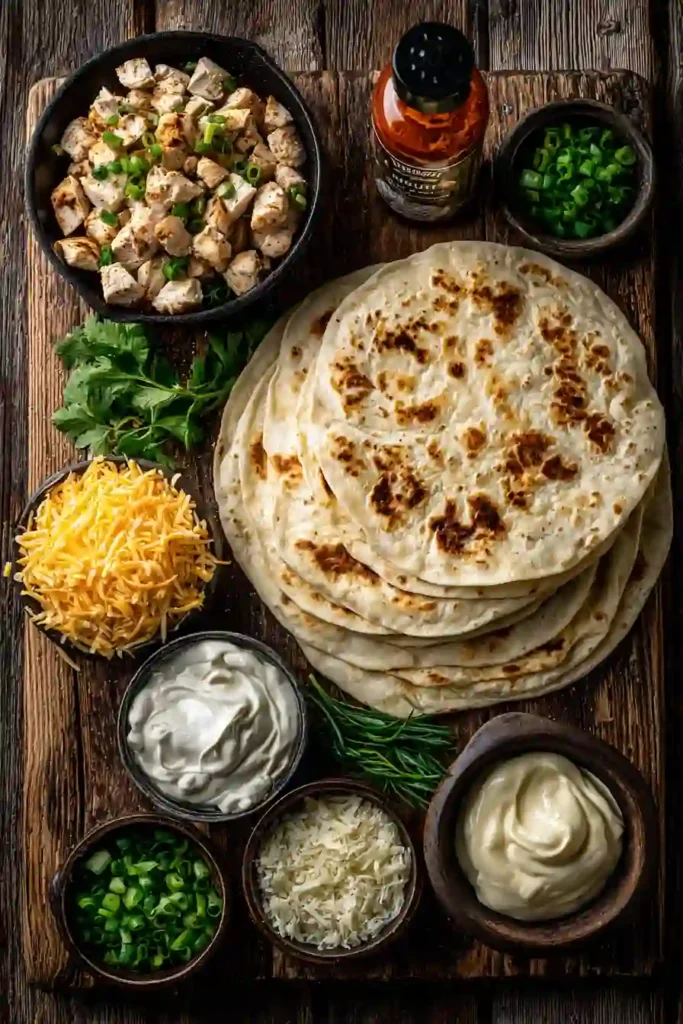 Golden brown chicken wraps filled with cheese and garlic chicken mixture.