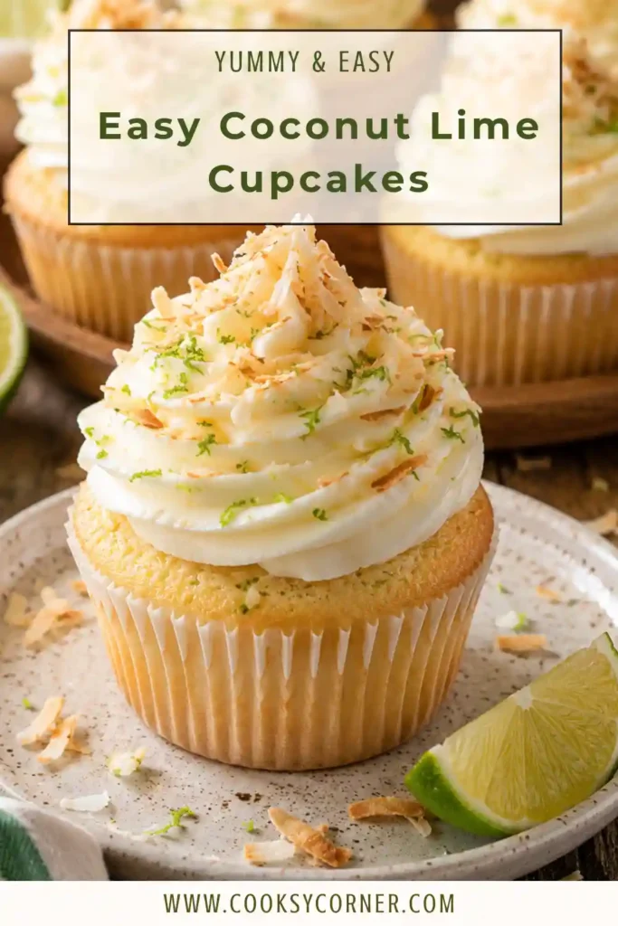 Freshly baked coconut lime cupcakes with fluffy cream cheese frosting and toasted coconut garnish. Perfect for summer parties and tropical dessert lovers.