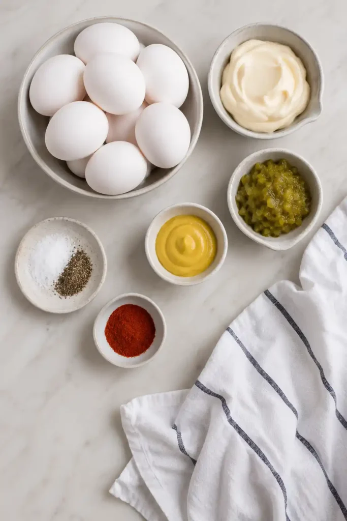 Creamy Deviled Eggs with a smooth filling garnished with paprika and herbs. This classic appetizer recipe is ideal for entertaining and holiday menus.