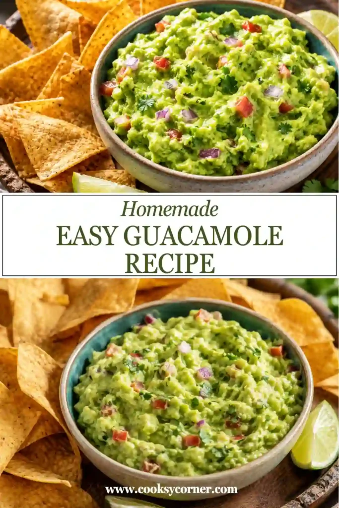 A bowl of homemade guacamole topped with fresh cilantro and diced tomatoes. This easy guacamole recipe is creamy, fresh, and perfect for dipping.