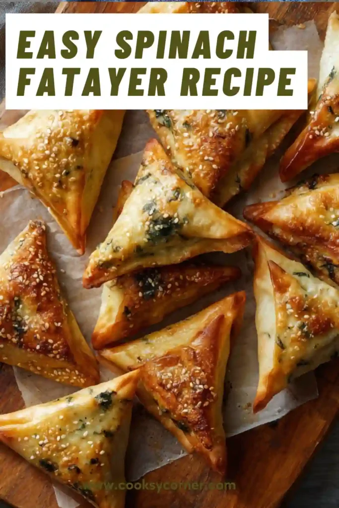 Hand-folded Spinach Fatayer dough shaped into traditional triangular pastries before baking on a prepared baking tray.