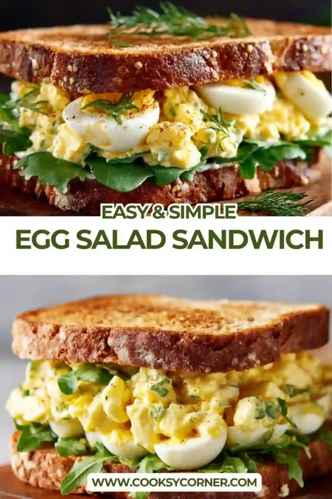 A homemade egg salad sandwich layered with fresh lettuce and creamy egg filling. This easy lunch recipe is simple, hearty, and family-friendly.