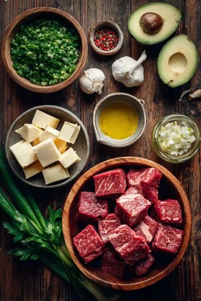 Freshly cooked Garlic Butter Steak Bites served hot in a skillet with a savory garlic butter coating. A quick and delicious low-carb dinner option.