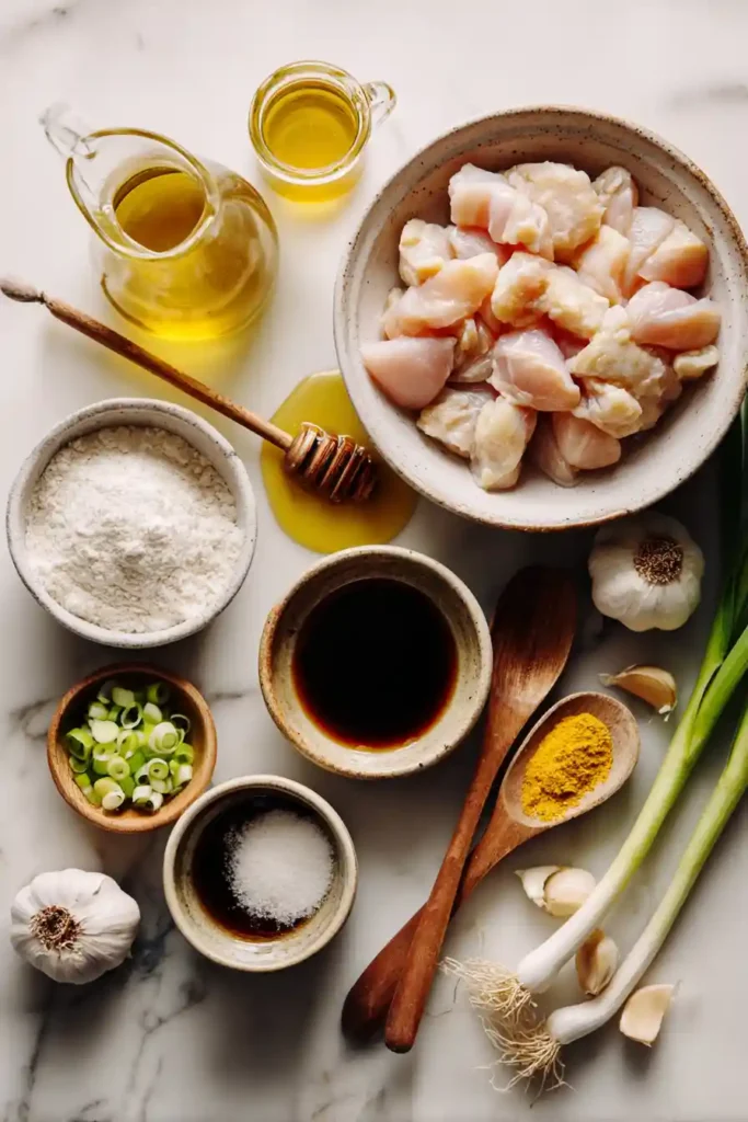 Easy honey garlic chicken recipe made with tender chicken thighs and homemade sauce.