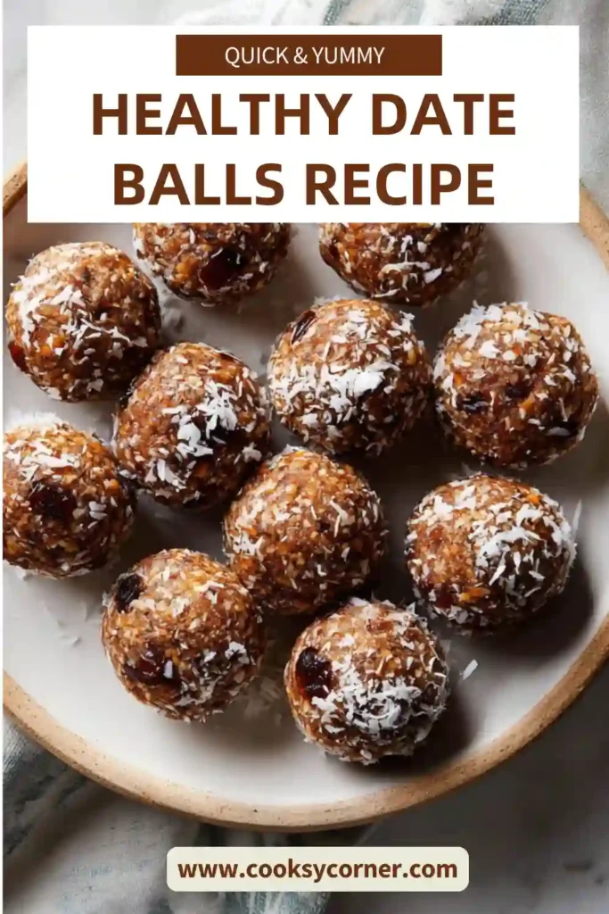 Date Balls arranged on a serving plate for a healthy snack.