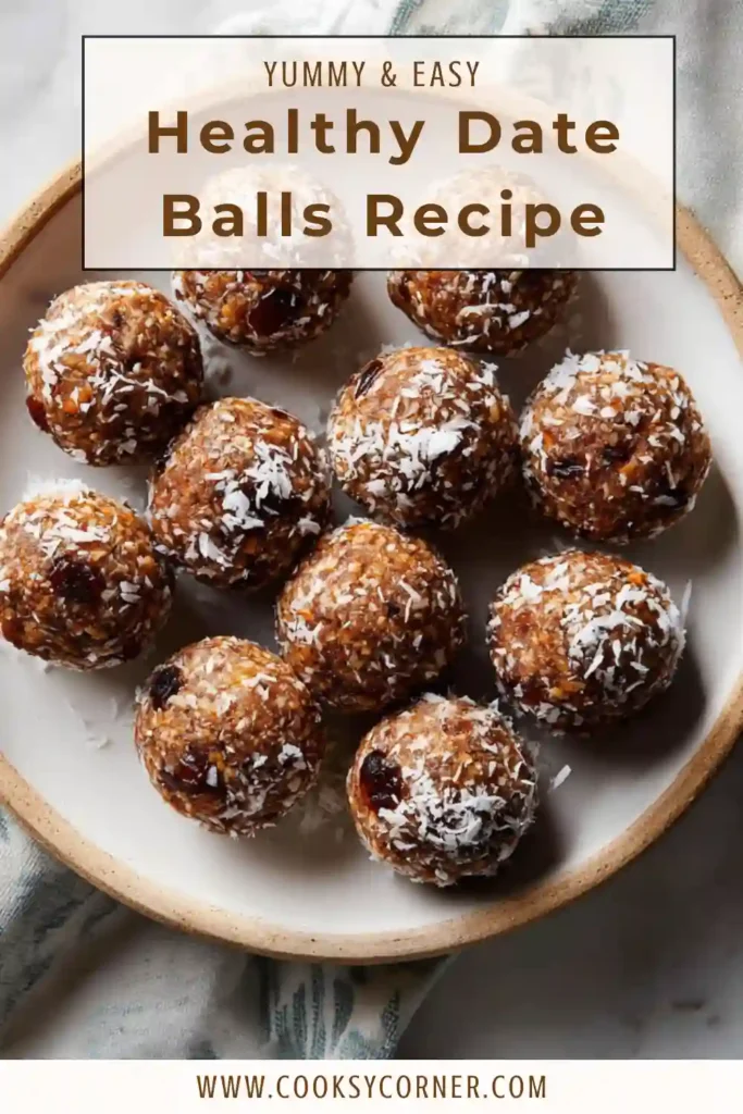 Healthy no-bake energy bites with chocolate chips and dates.
