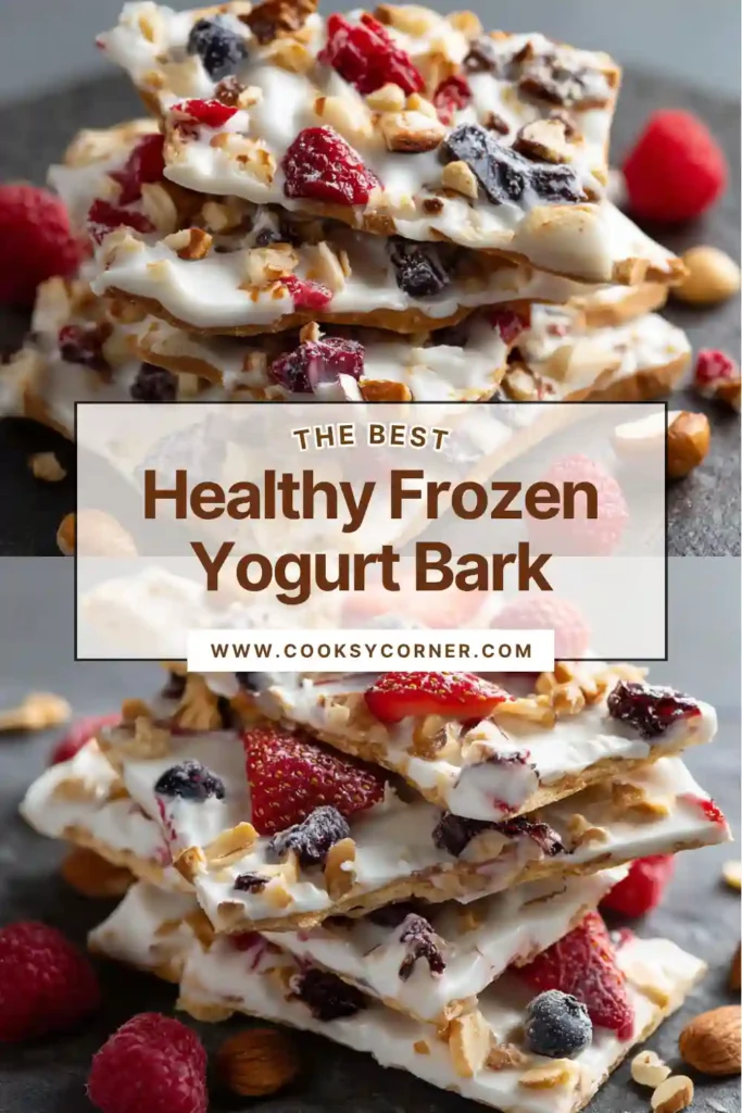 Berry Frozen Yogurt Bark made with vanilla yogurt and fresh fruit.