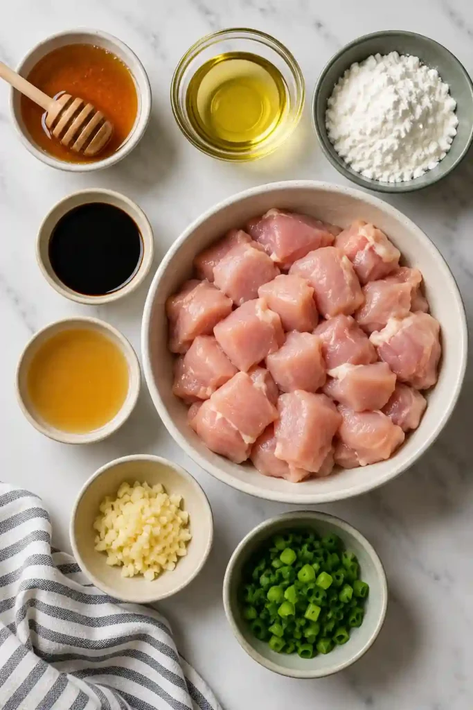 Juicy chicken coated in a glossy honey garlic glaze is paired with wholesome brown rice and crisp broccoli. This colorful plate delivers delicious flavor while making a nourishing family-friendly dinner.