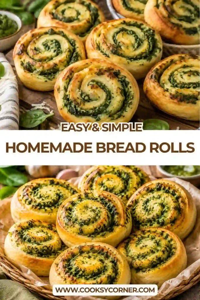 Freshly baked spinach cheese bread rolls with fluffy yeast dough and melted mozzarella filling. Perfect as a homemade snack or side dish.