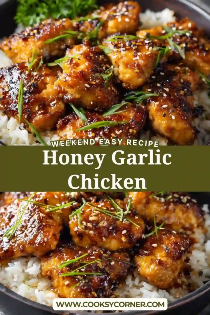 Easy skillet Honey Garlic Chicken with a glossy garlic glaze.