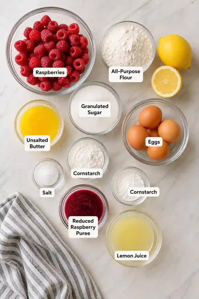 Easy Lemon Raspberry Bars prepared with real raspberries and fresh lemon juice. These fruity dessert bars offer a perfect balance of sweet and tart flavors.