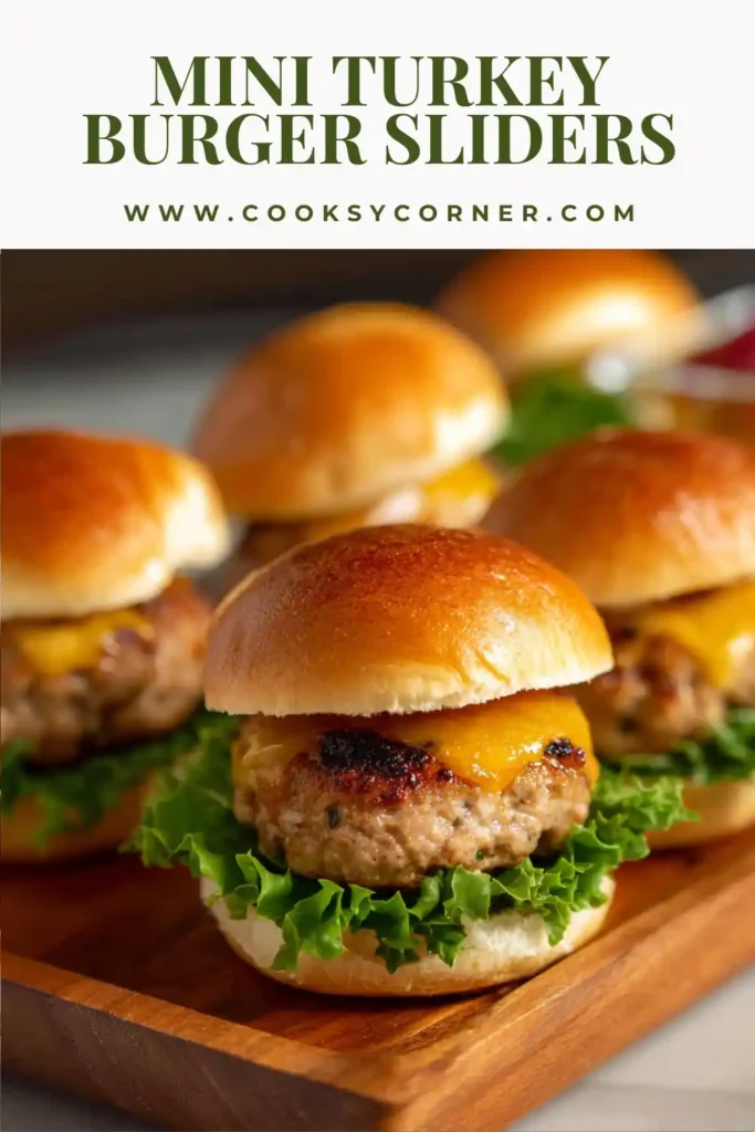 Homemade mini turkey burgers perfect for parties and gatherings.