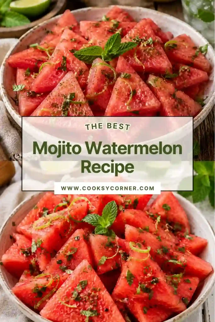 Chilled watermelon slices topped with citrus dressing, mint, and sea salt. This easy watermelon salad is light, colorful, and perfect for summer entertaining.