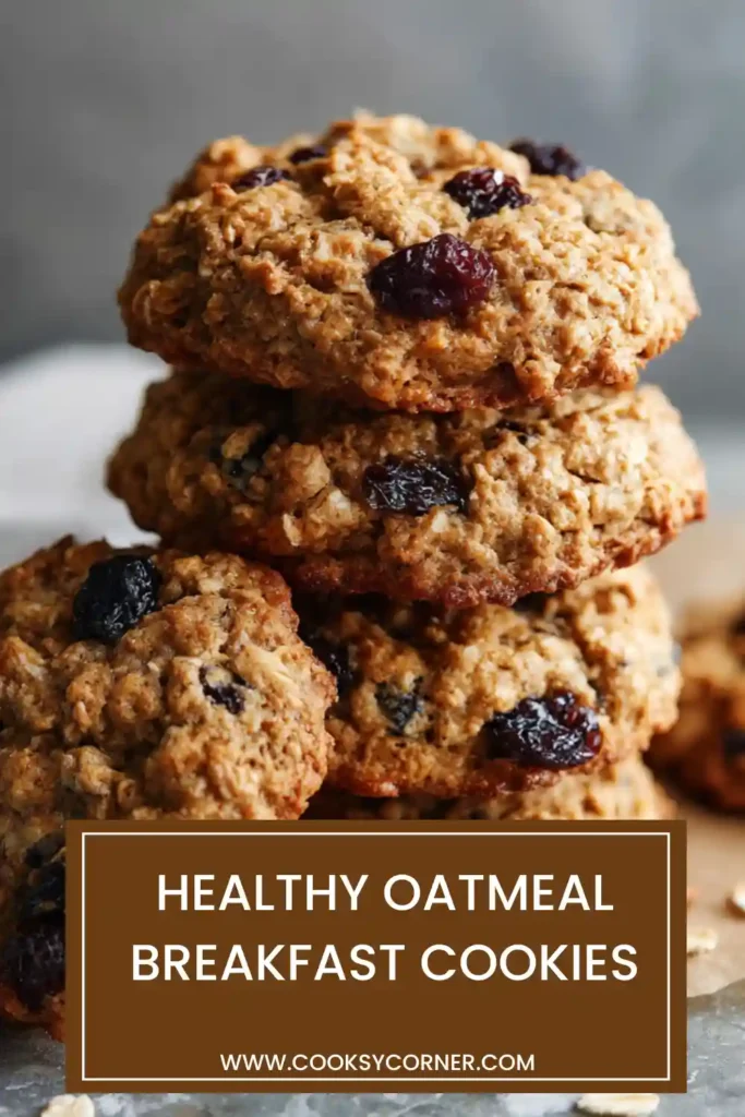 Freshly baked oatmeal breakfast cookies filled with blueberries and walnuts on a cooling rack. These healthy breakfast cookies have a soft texture and golden edges.