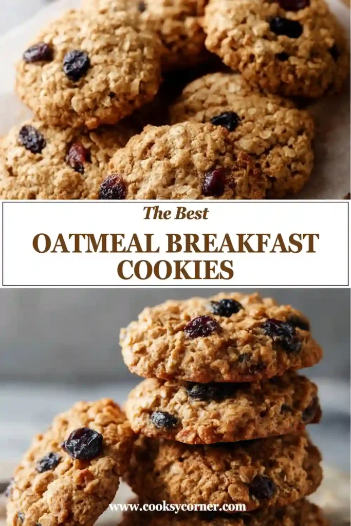 Homemade oatmeal breakfast cookies made with almond butter, oats, and blueberries. A wholesome make-ahead breakfast recipe for busy mornings.