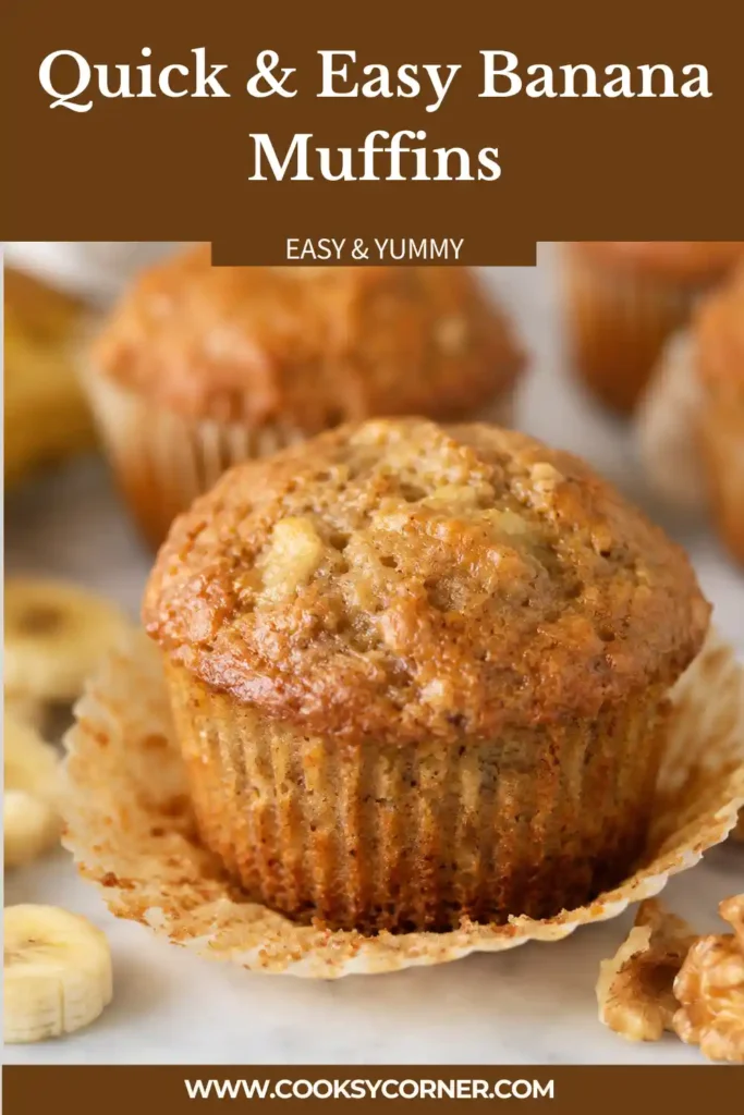 Freshly baked Quick & Easy Banana Muffins cooling on a wire rack with golden brown tops and soft banana-filled centers.
