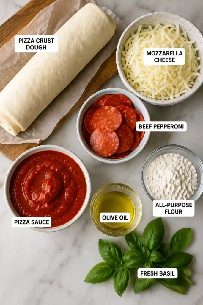 Easy homemade Pizza in Air Fryer with crisp edges, melted cheese, tomato sauce, and fresh basil ready to serve.