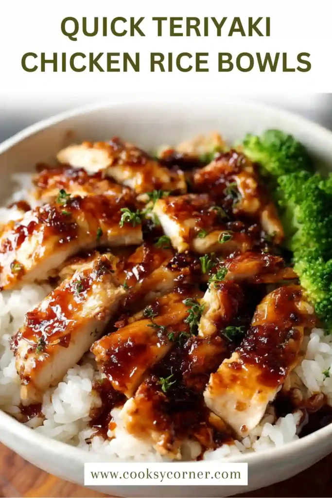 Healthy teriyaki chicken served over fluffy rice.