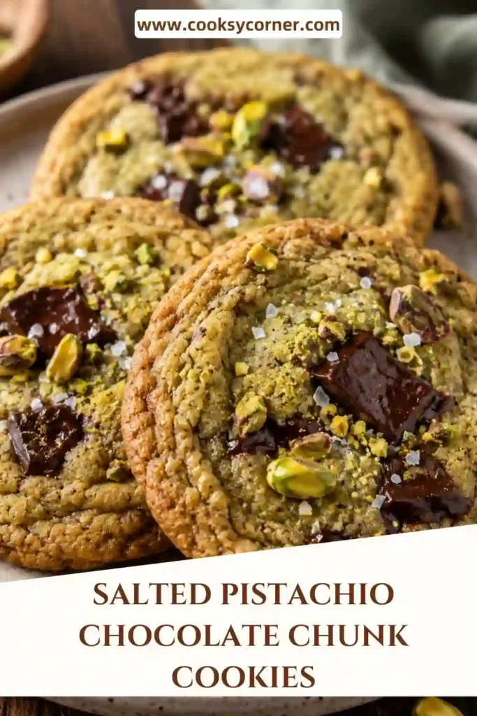 Bakery-style pistachio chocolate cookies with rich chocolate pools, crunchy pistachios, and a soft, buttery texture.