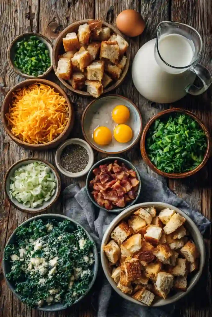 Homemade Skillet Strata baked until golden and fluffy with cheddar cheese and vegetables. A comforting make-ahead breakfast casserole served warm.